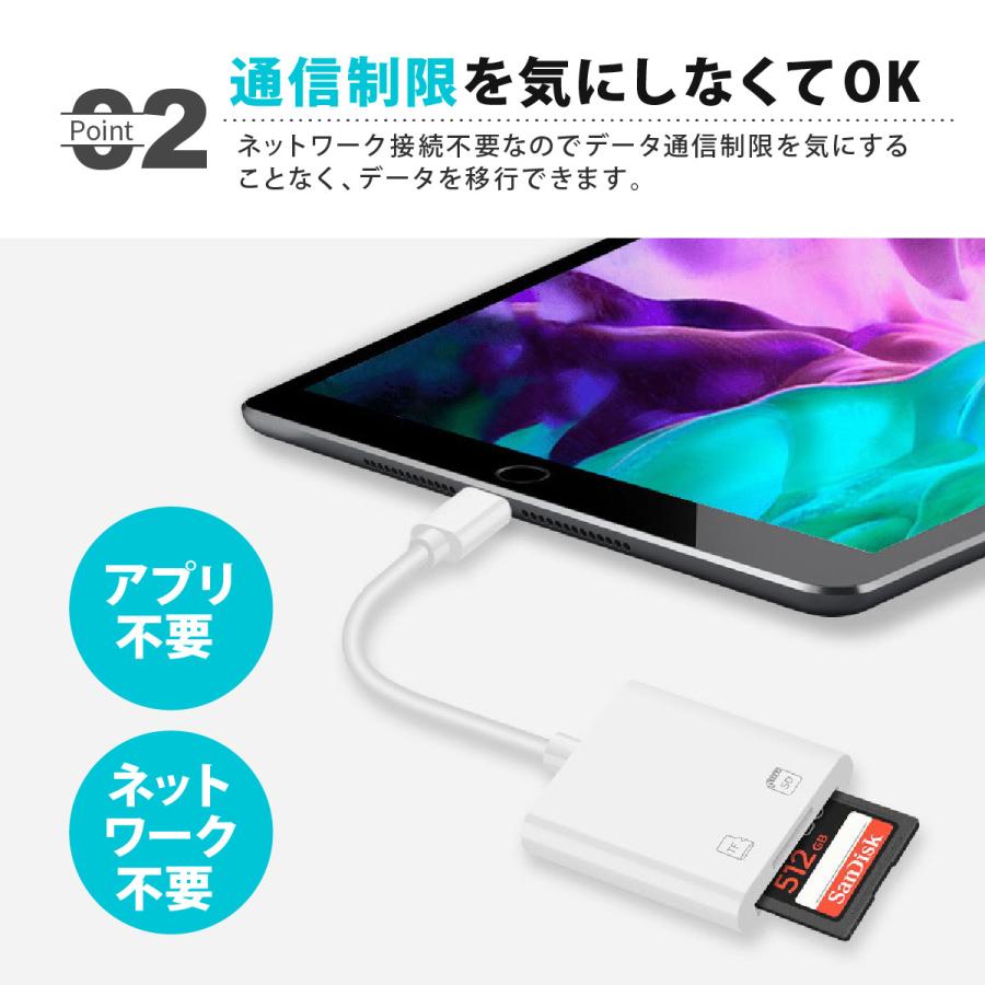 SDカードリーダー iPhone iPad 専用 Lightning ライトニング カメラ