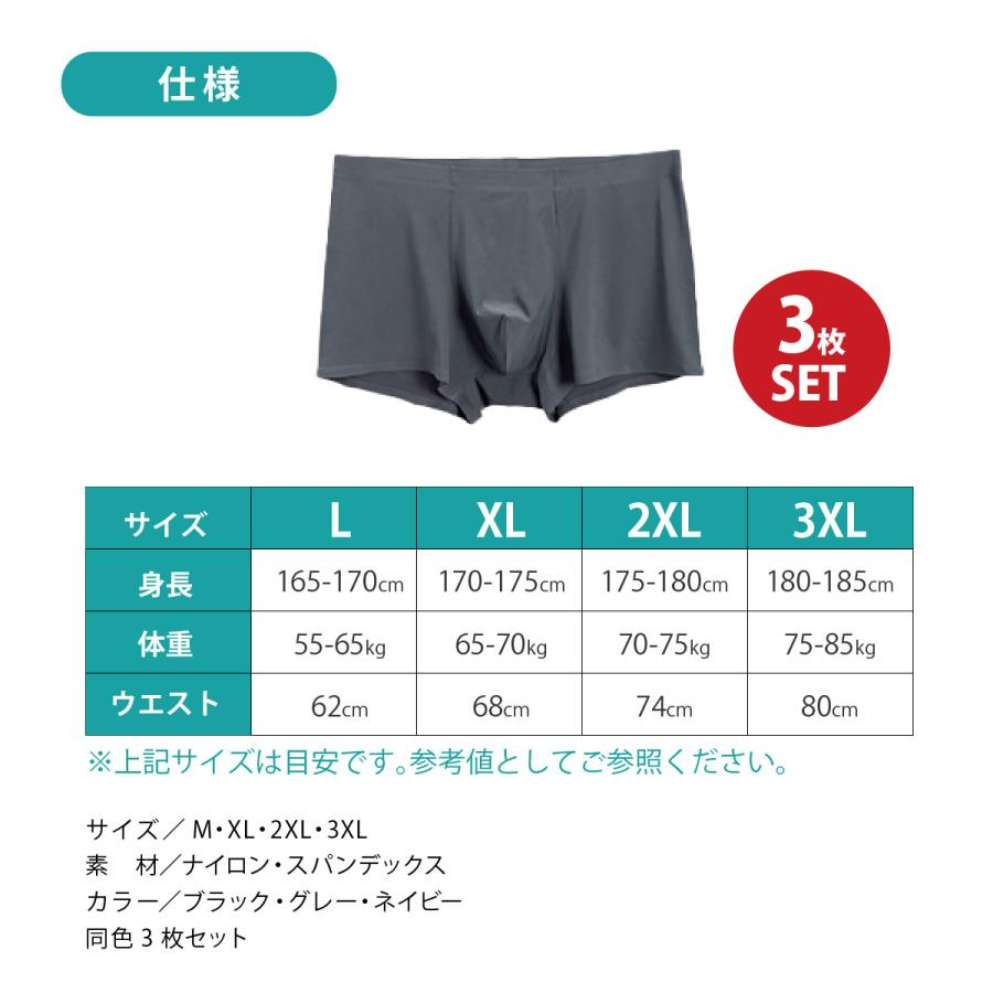 最安挑戦 夏新作 新作 送料無料 ボクサーパンツ メンズ アンダーウェア ３枚セット パンツ 男性下着 無痕 メンズ下着 ボクサーパンツ アイスシルク素材 トレーピング シームレス 透け感 涼感 通気 快適 夏用 ボクサーパンツ メンズ 3枚セット シームレス 下着 男性用 アンダー