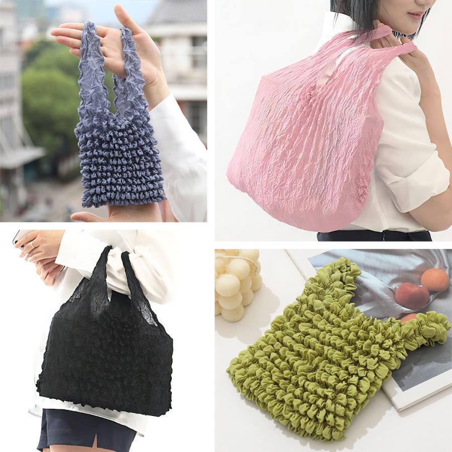 エコバッグ おしゃれ たたまない 大容量 畳まない レディース コンパクト 小さめ 伸縮 かわいい 軽い レジ袋 軽量 トートバッグ ドロールバッグ 伸縮自在 | ブランド登録なし | 20