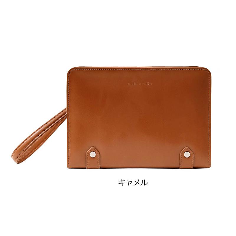 mila schon（ミラショーン） レザーセカンドバッグ 25cm 日本製 ニュー