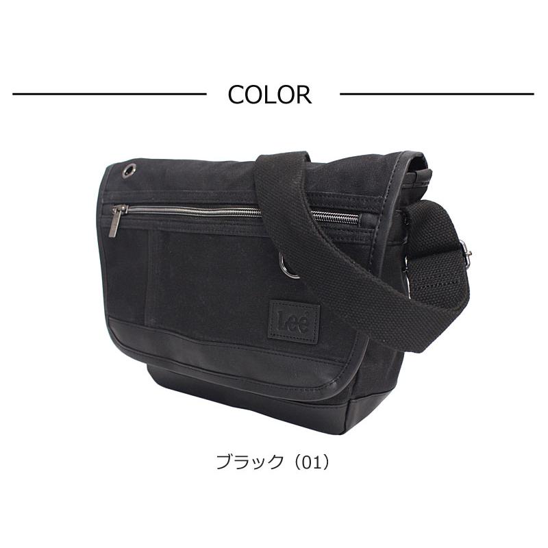 ブラックメッセンジャーバッグ Lee（リー） 横型 ミニ メッセンジャーバッグ クラッシュ crash 320