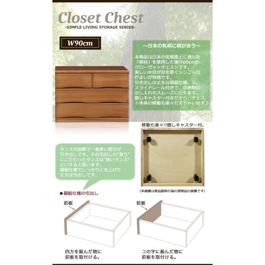 チェスト クローゼットチェスト ロータイプチェスト 幅90cm 奥行60cm 3