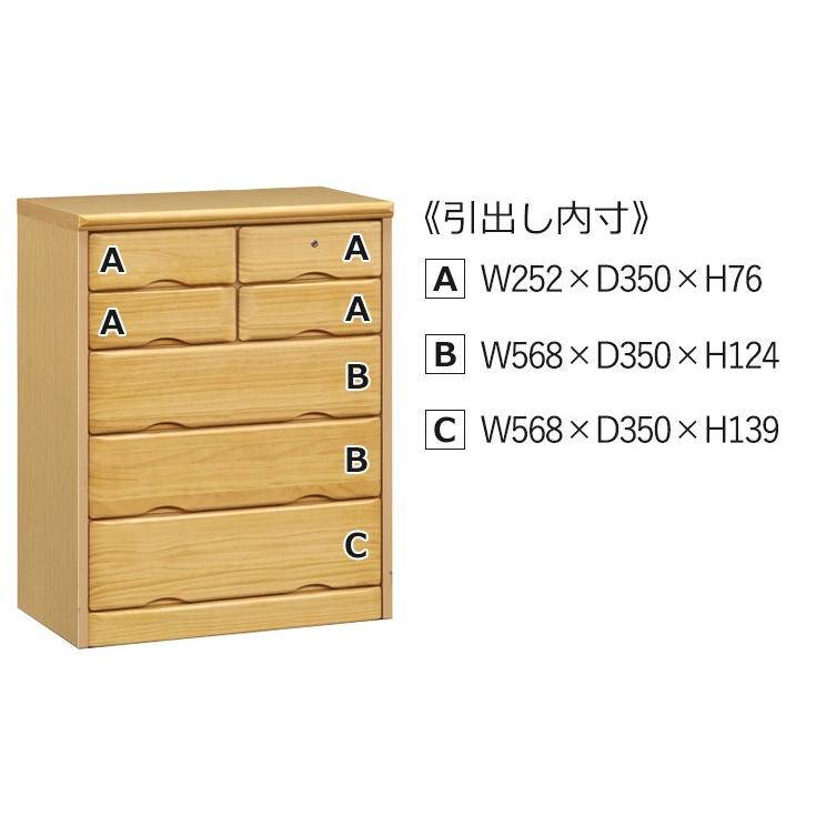 チェスト タンス 木製 おしゃれ 北欧 収納家具 幅64cm 5段