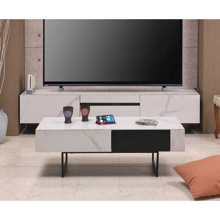 テーブル センターテーブル ローテーブル おしゃれ 白 引出し 収納