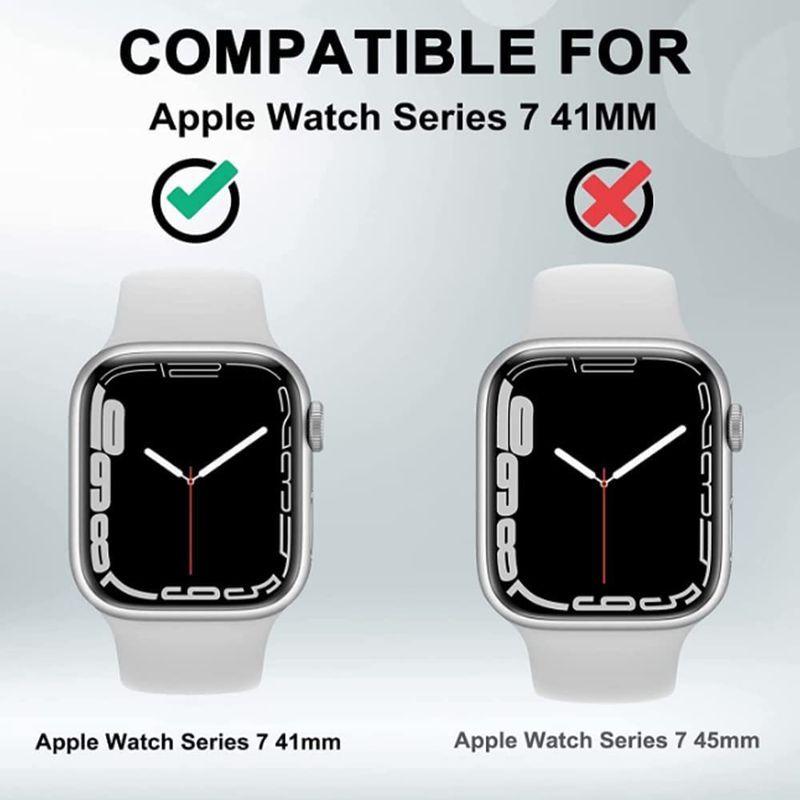 経典ブランド YXHH Apple Watch ガラスフィルム Series7 全面保 41mm アップルウォッチ保護カバー 一体型 PC素材 用  ケース スマートウォッチ本体