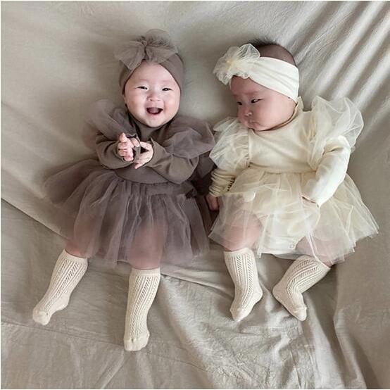 女の子用ロンパース★ドレス　ヘアバンド付★サイズ80・90★2色 | 