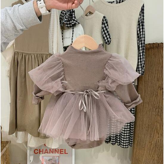 女の子用ロンパース★ドレス　ヘアバンド付★サイズ80・90★2色 |  | 03