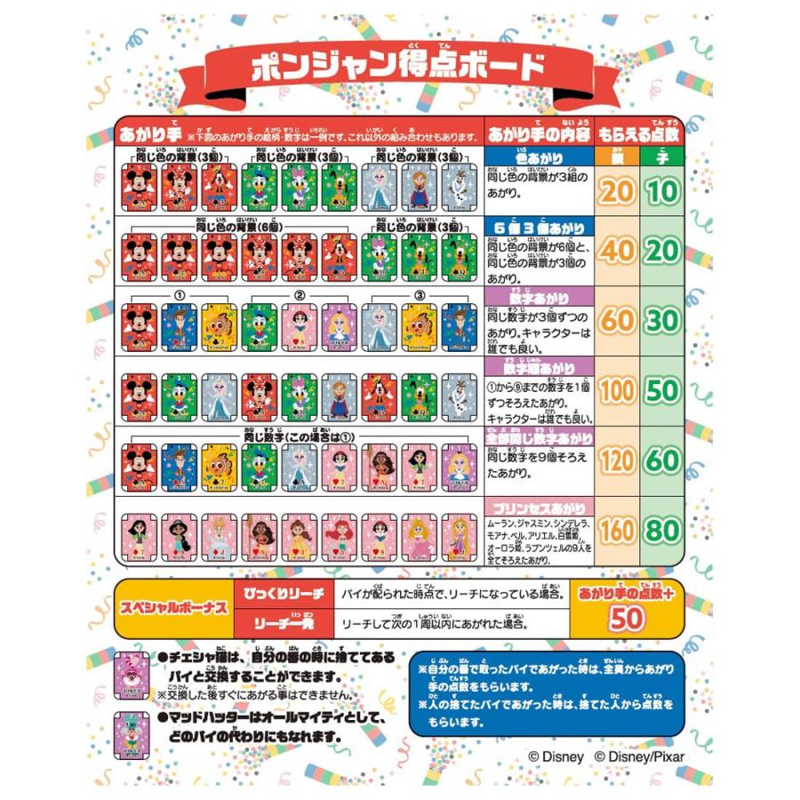 ディズニー100 ポンジャン　タカラトミー　ボードゲーム｜ookinidesu｜05
