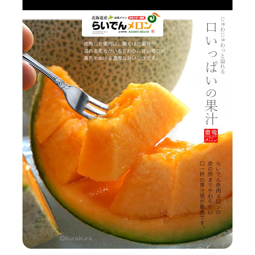 北海道 らいでんメロン 赤肉 特大 (約2kg×2玉) 北海道産 秀品 北海道 らいでんメロン 赤肉 特大 (約2kg×2玉) 北海道産 秀品