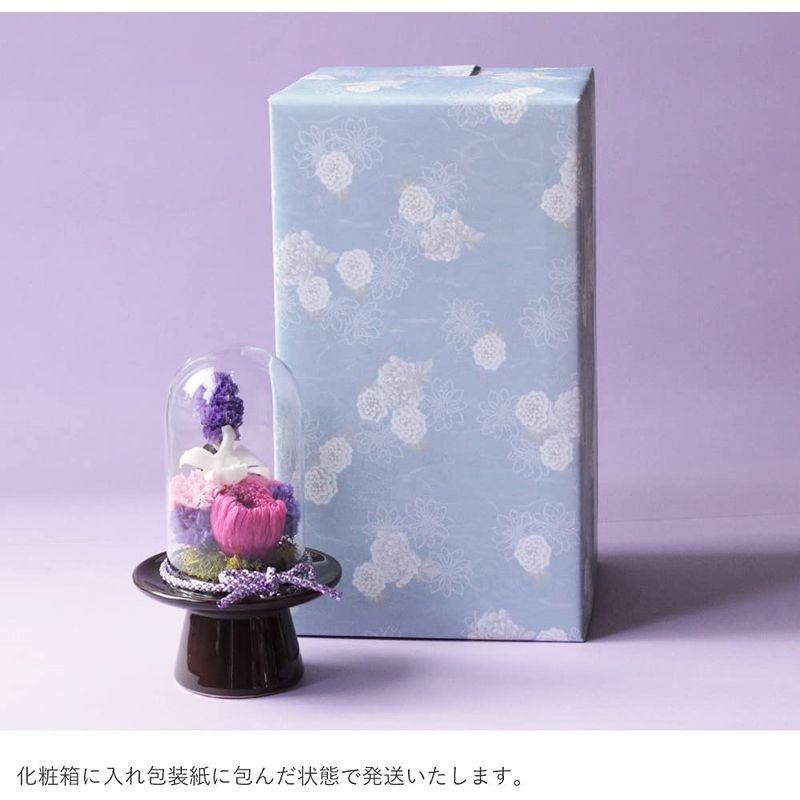 Makefuture 紫苑 M プリザーブドフラワー 仏花 ガラスドーム お悔やみ お手入れ不要 単品 紫苑 プリザーブドフラワー 仏花 ガラスドーム お悔やみ お手入れ不要 単品