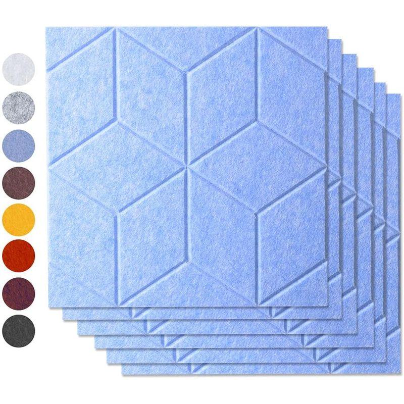 AutoGo 吸音材 壁 吸音ボード 防音材 30cm×30cm×0.9cm魔法両面テープ付き パターン・カラー・枚数選択可ダイヤ・ブルー・ - 5