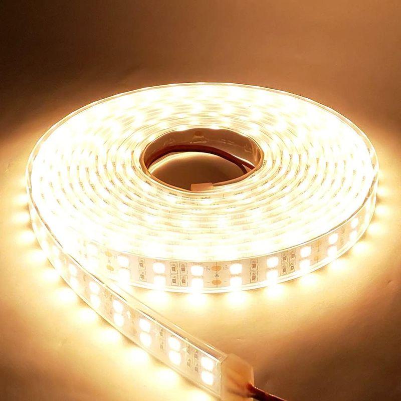 LEDテープライト 12v 電球色 5m 防水 SMD5050 LEDテープ 600連 イベント照明 作業灯 エンドキャップ Wライン 二列 無力化するアンチチート LEDテープライト ホワイト 5m SMD5050 切断可能 2列 600連 白