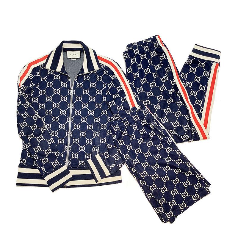 グッチ Gucci Ggトラックジャケット パンツ セットアップ 3pセットアップ ネイビー アイボリー セットアップ メンズ 中古 Okura ヤフーショッピング店 通販 Yahoo ショッピング
