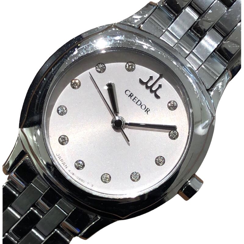 セイコー Seiko クレドール シグノ 4j81 0aso 11pダイヤモンド クオーツ レディース 腕時計 中古 Okura ヤフーショッピング店 通販 Yahoo ショッピング