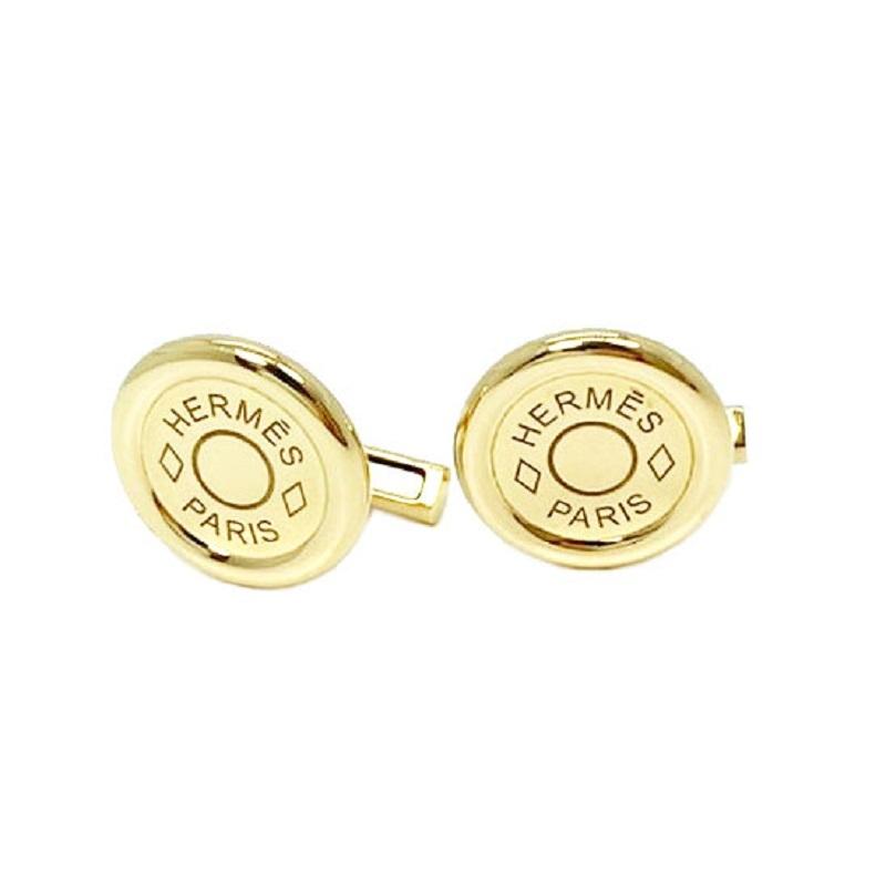 HERMES エルメス セリエ カフリンクス カフス ゴールドカラー セット-