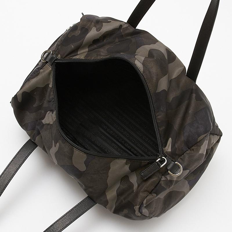 プラダ Prada カモフラ柄 ボストンバッグ Bl0567 ナイロン グレー系 迷彩 メンズ レディース 中古 Okura ヤフーショッピング店 通販 Yahoo ショッピング