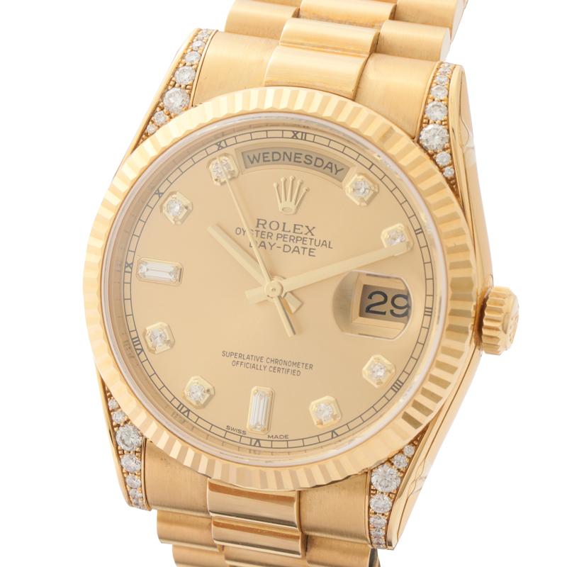 ロレックス Rolex デイデイト 118338a 金無垢 10pダイヤモンド 自動巻き メンズ 腕時計 中古 100920182 Okura ヤフーショッピング店 通販 Yahoo ショッピング