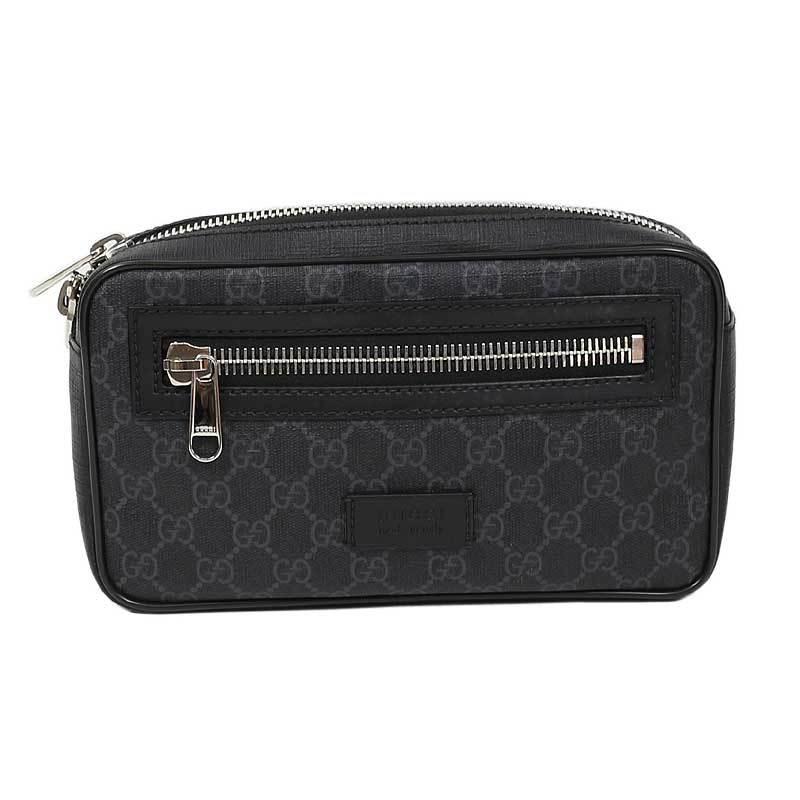 グッチ Gucci ボディバッグ ボディバッグ ソフトggスプリーム ベルトバッグ ブラック グレー ボディ