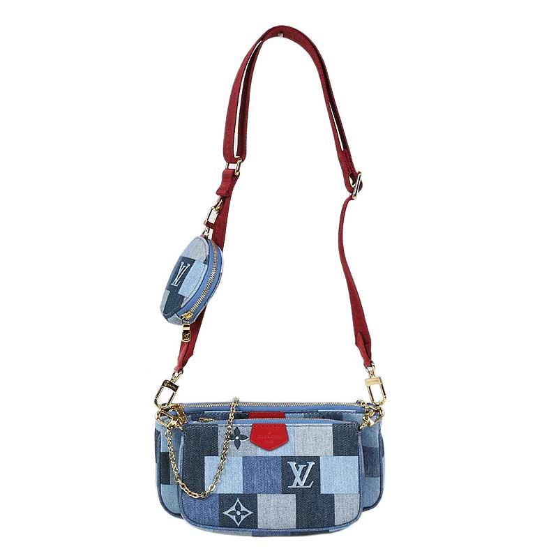 ルイ ヴィトン Louis Vuitton ミュルティ ポシェット アクセソワール M デニム モノグラム ショルダーバッグ レディース 中古 Okura ヤフーショッピング店 通販 Yahoo ショッピング