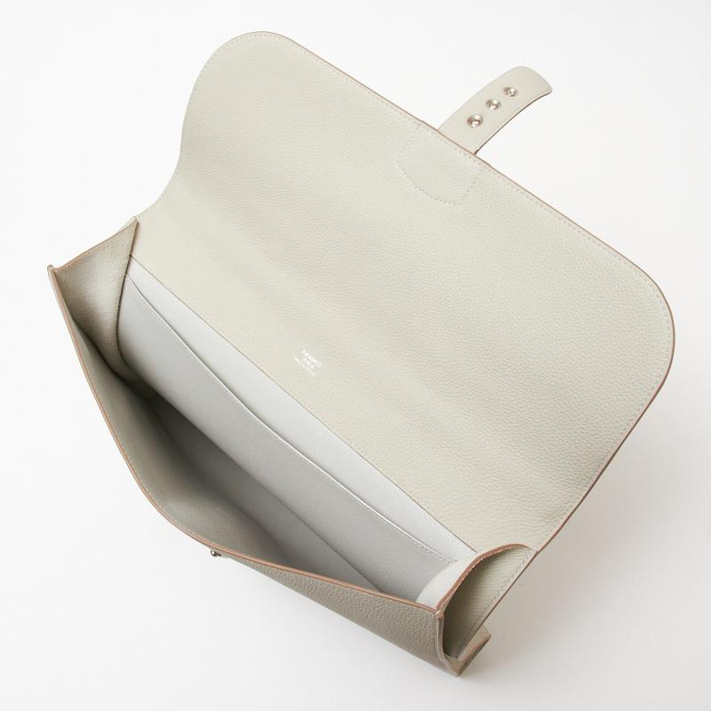 超目玉 12月 エルメス ビジネスバッグ 中古 メンズ ビジネスバッグ シルバー金具 グリスパール サックデペッシュライト Hermes エルメス ビジネスバッグ Albinofoundation Org