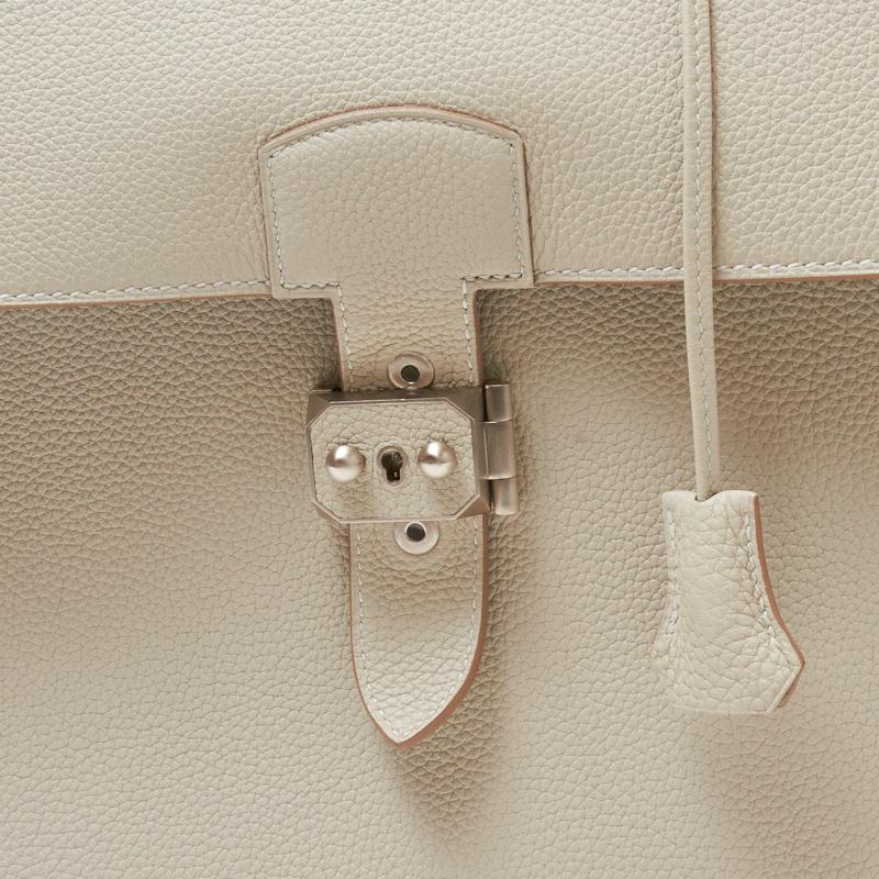 超目玉 12月 エルメス ビジネスバッグ 中古 メンズ ビジネスバッグ シルバー金具 グリスパール サックデペッシュライト Hermes エルメス ビジネスバッグ Albinofoundation Org