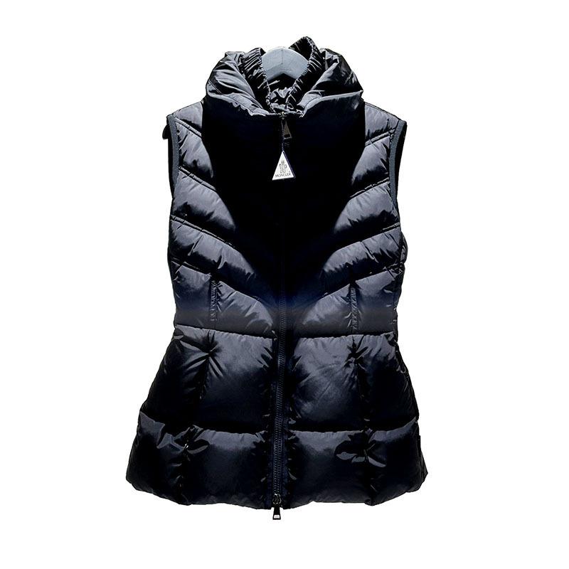 激安通販 クーポン利用で半額 売り出し正規 ロングダウンベスト モンクレール Moncler サイズ０ サイズ０ ブラック Okura 色モンクレール ヤフーショッピング店 前開き レディース 中古