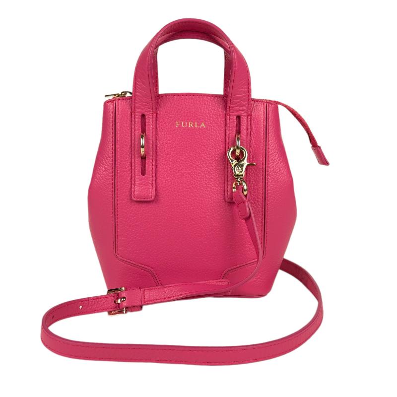 FURLA*ピンクレッド*ミニショルダーバッグ