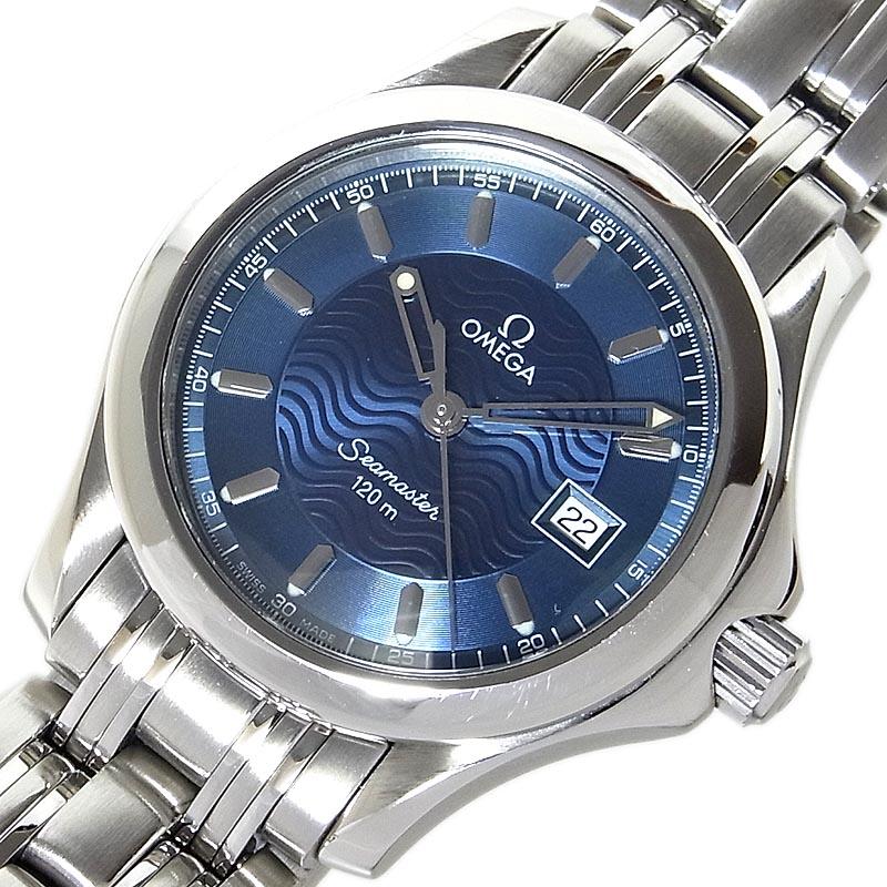 オメガ OMEGA シーマスター120 2571.81.00 SS ブルー文字盤 腕時計 レディース 中古 :2300035087051:OKURA  ヤフーショッピング店 - 通販 - Yahoo!ショッピング