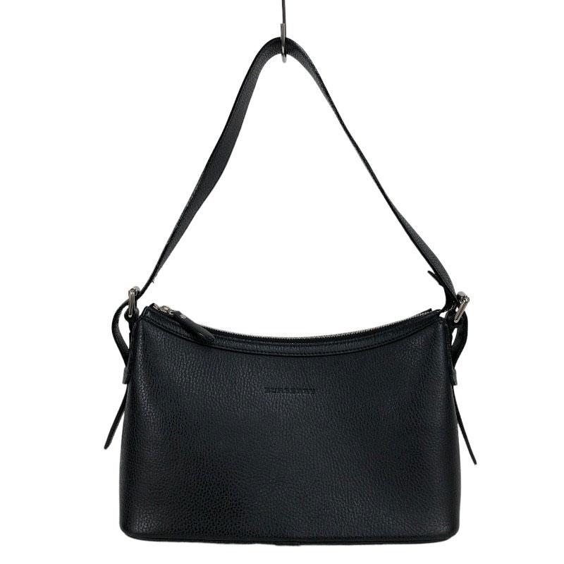 バーバリー BURBERRY エンボス ロゴ ショルダーバッグ ブラック