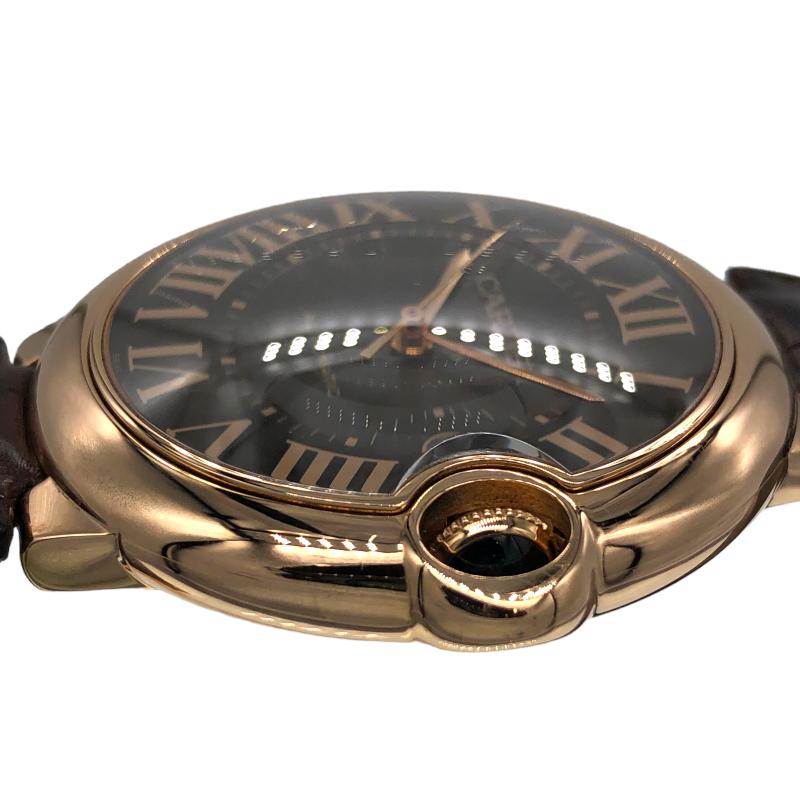 カルティエ Cartier バロンブルーLM W6920037 ブラウン K18PG/クロコダイルレザーベルト 腕時計 ユニセックス 中古｜ookura7815｜02