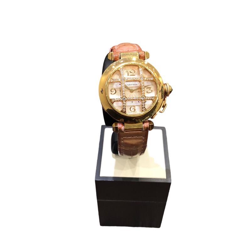 カルティエ Cartier パシャ32 コンベックスグリット WJ116056 K18イエローゴールド 腕時計 レディース 中古｜ookura7815｜04