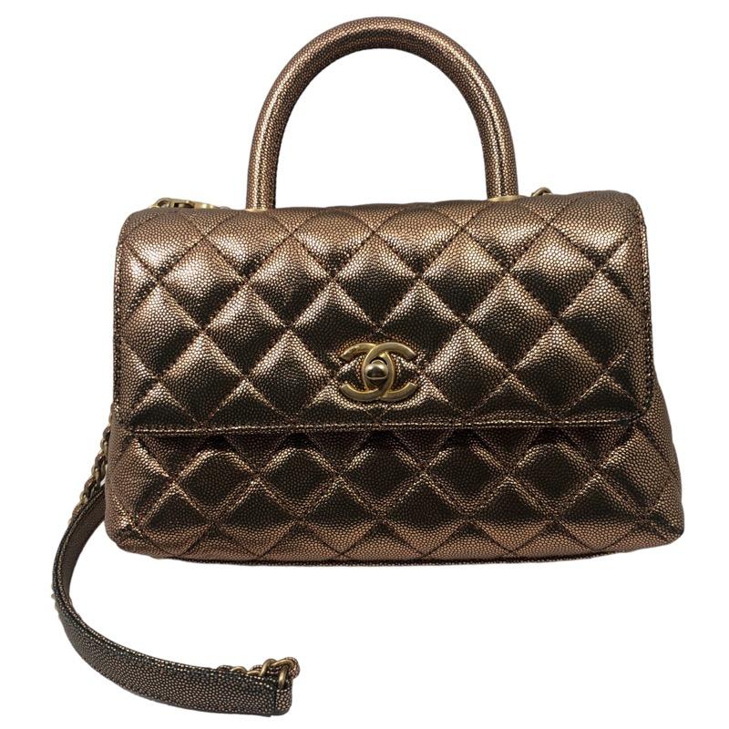 CHANEL シャネル ココハンドルXS A92990 ブロンズ/GD金具 キャビア  