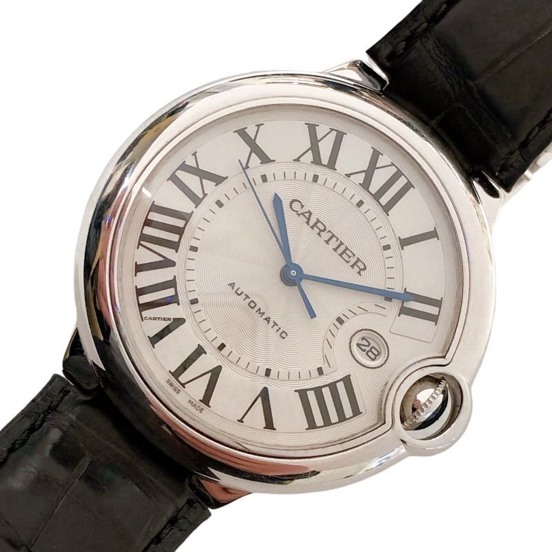 Cartier カルティエ バロンブルーLM W6901351 シルバー K18WG/革ベルト  