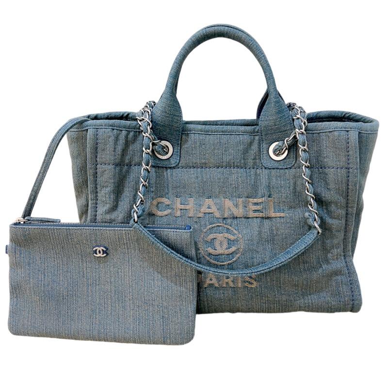 中古美品CHANEL シャネル トートバッグ AS3257 2WAY ドーヴィル レディース ブルー CHANEL（シャネル） ドーヴィル スモール 2wayトートバッグ AS3257