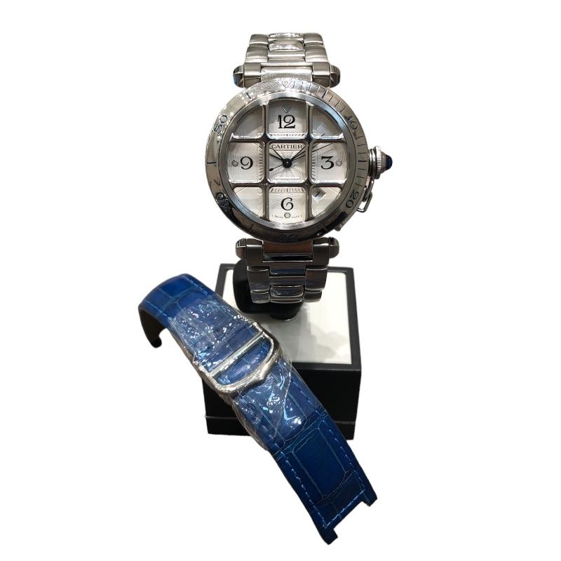 カルティエ Cartier パシャグリッド　38ｍｍ W31040H3 ホワイト SS 腕時計 メンズ 中古｜ookura7815｜07