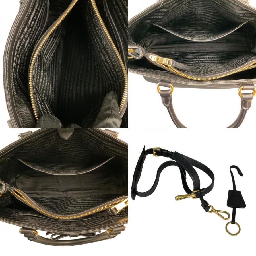 プラダ PRADA 2WAYハンドバッグ 1BA172 ブラック ゴールド金具 キャンパス ハンドバッグ レディース 中古｜ookura7815｜10