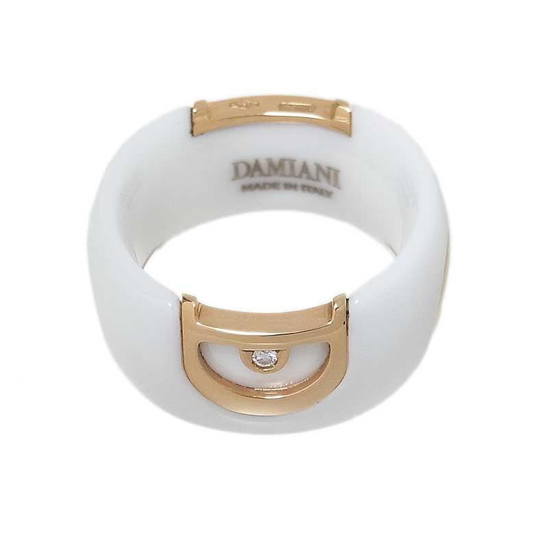 ダミアーニ DAMIANI Dアイコン ホワイトセラミック ダイヤモンド1P リング K18PG ジュエリー 中古｜ookura7815｜02