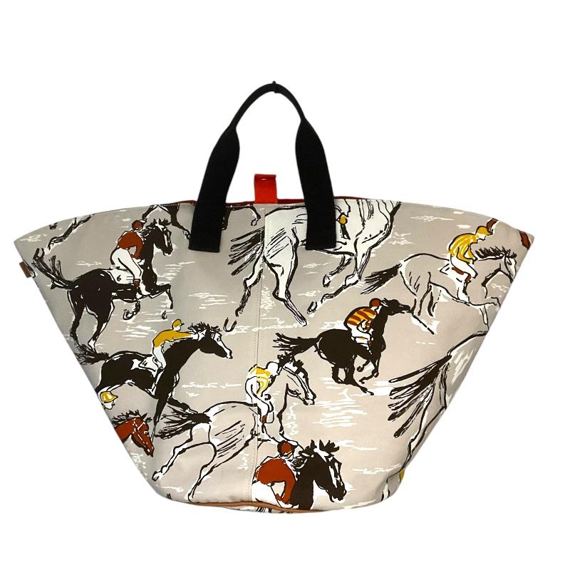 エルメス HERMES パニエドプラージュGM グレージュ・ホース トワル 
