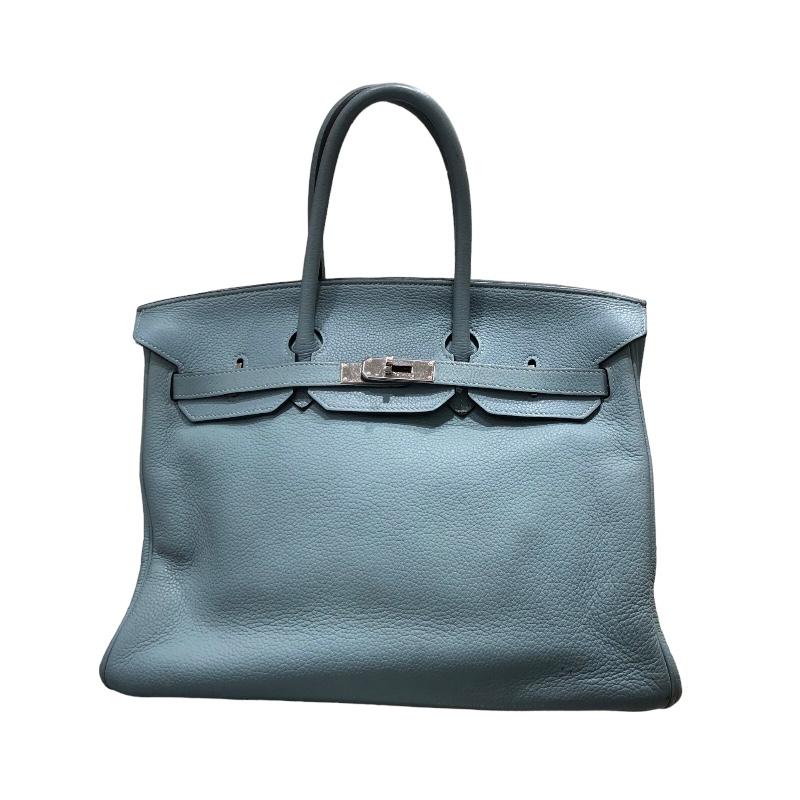 エルメス HERMES バーキン35 □M刻 シエル シルバー金具 トゴ 