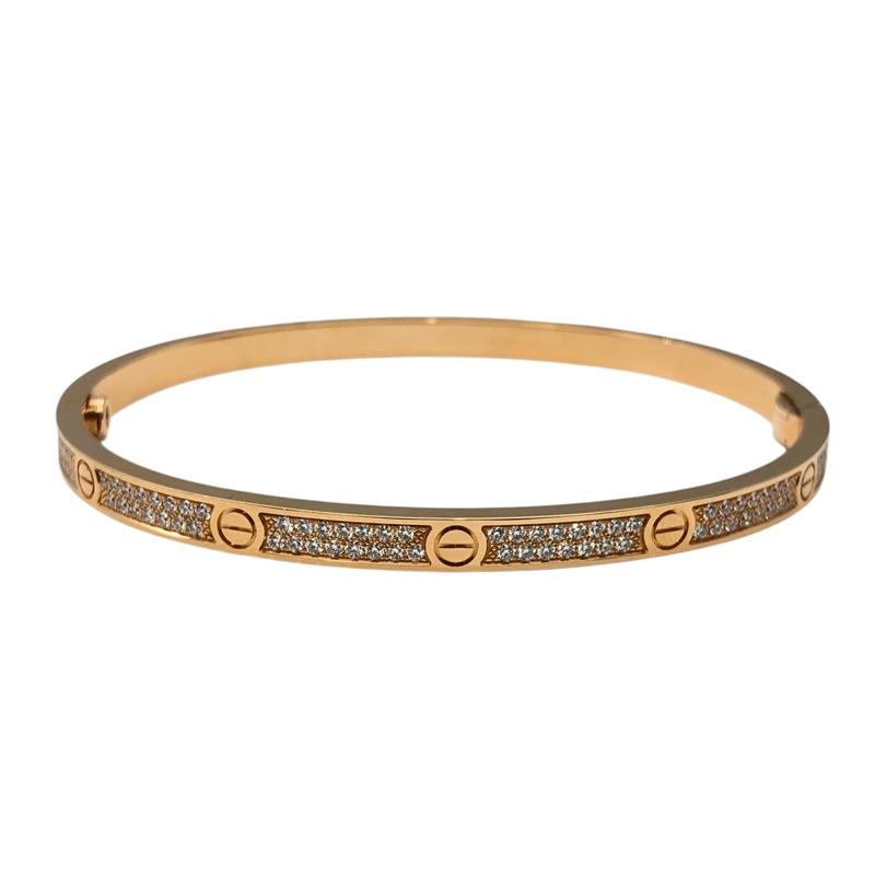 Cartier カルティエ ラブブレスSM パヴェダイヤ #17 K18PG