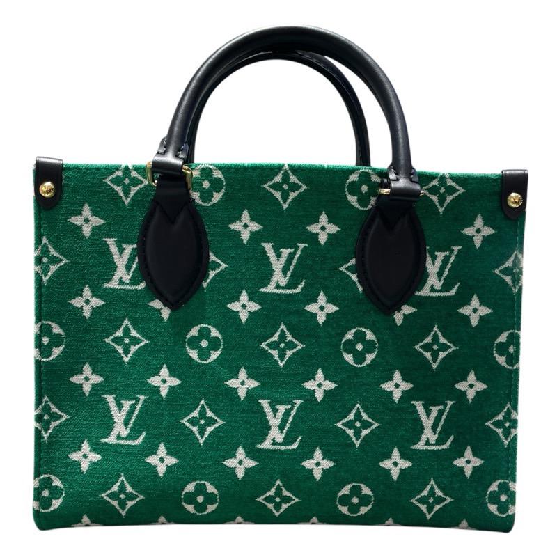 ルイ・ヴィトン LOUIS VUITTON オンザゴーPM M46216 グリーン ジャガード ショルダーバッグ レディース 中古_1