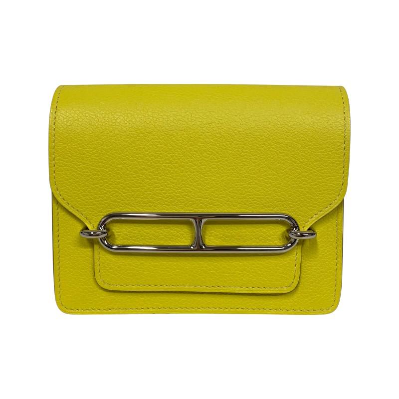 エルメス HERMES ロウリススリム U刻印 ライム・クレ シルバー金具 エバーカラー レディース 二つ折り財布 HERMES（エルメス） ロウリススリム U刻印 ライム・クレ シルバー金具