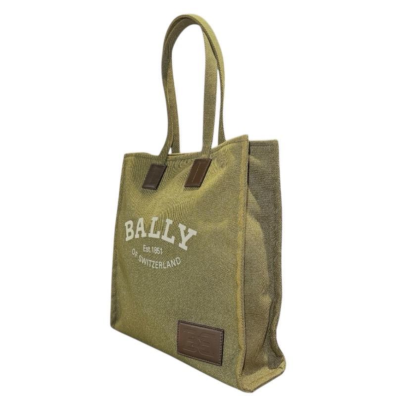 専用美品 バリー トートバッグ キャンバス カーキ BALLY Bally バリー BALLY トートバッグ カーキ キャンバス メンズ