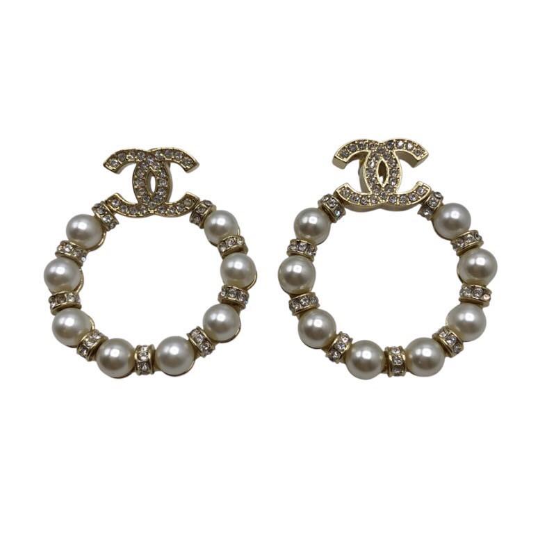 CHANEL シャネル ココマーク サークルピアス メタル・ストラス