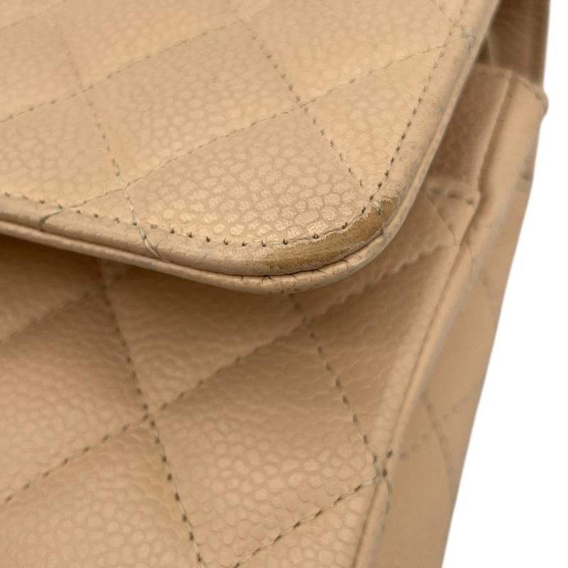 シャネル CHANEL マトラッセ25  A01112 13番台 ベージュ キャビアスキン ショルダーバッグ レディース 中古の画像