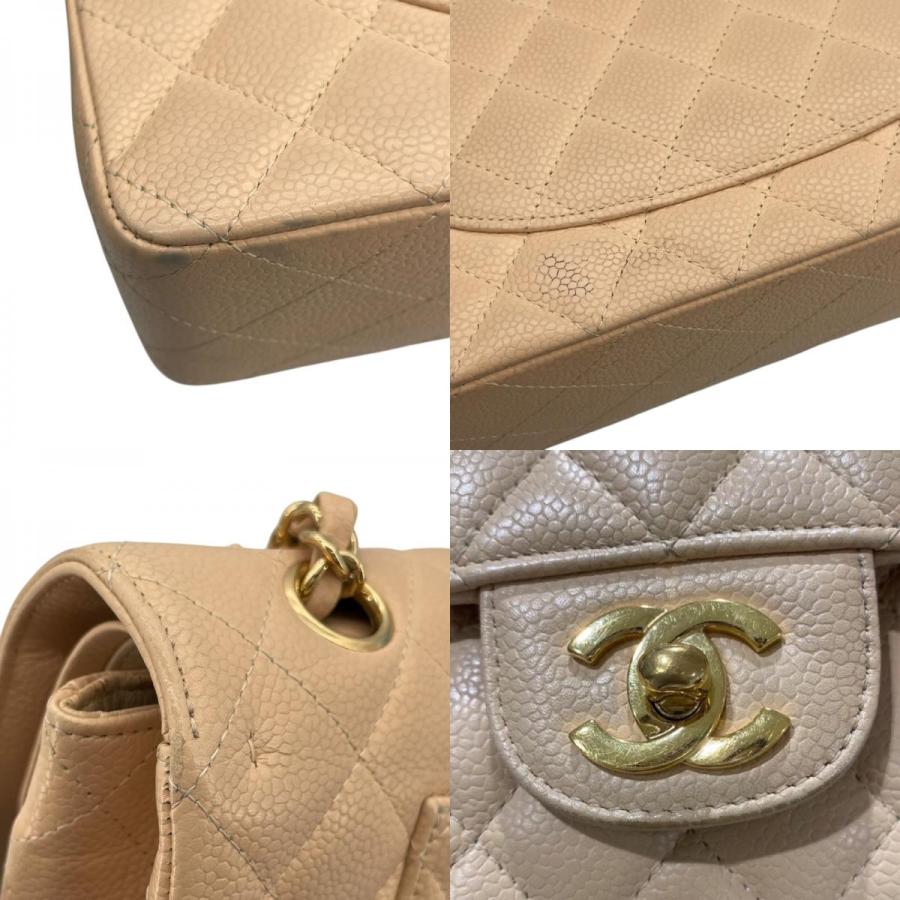 シャネル CHANEL マトラッセ25  A01112 13番台 ベージュ キャビアスキン ショルダーバッグ レディース 中古の画像