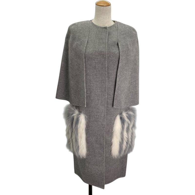 FENDI フェンディ カシミヤ ミンク ボレロ コート ケープ ジャケット L
