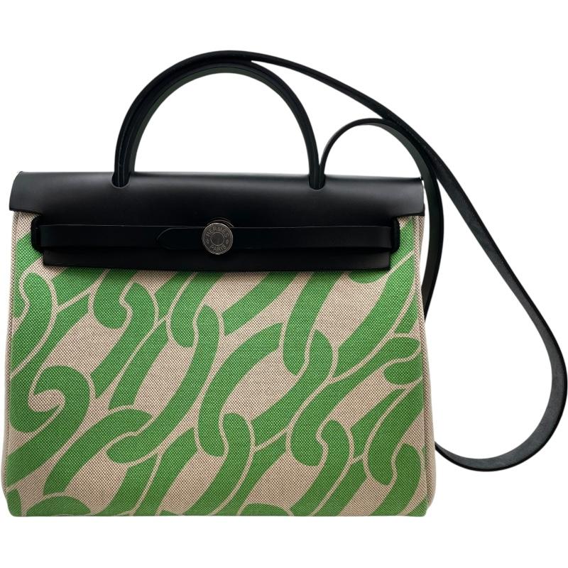 HERMES エルメス エールバッグジップPM W CH010 BP ブラック・グリーン 