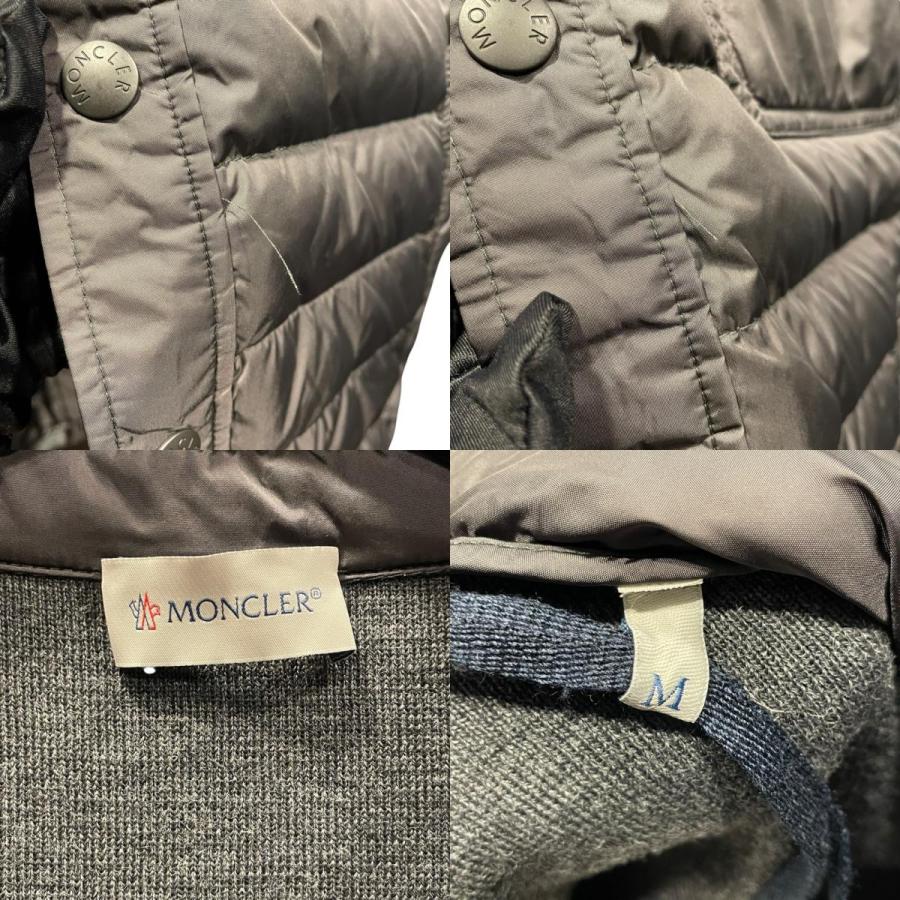 MONCLER モンクレール ニット切替ダウンジャケット グレー