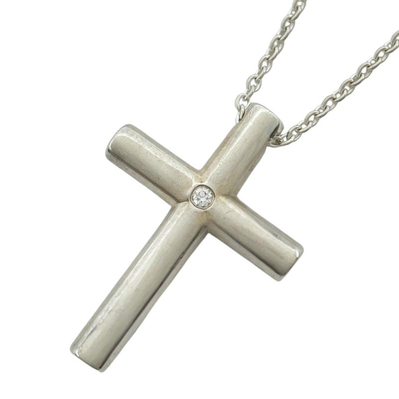 TIFFANY&Co. ティファニー TIFFANY＆CO クロス 1Pダイヤ ネックレス 